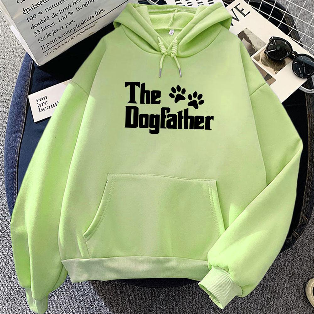 Cartoon The Dogfather Graphic Hoodies Streetwear Winter Long Sleeve Hooded Pullovers Women/Men Clothes Fleece Pocket Sweatshirts