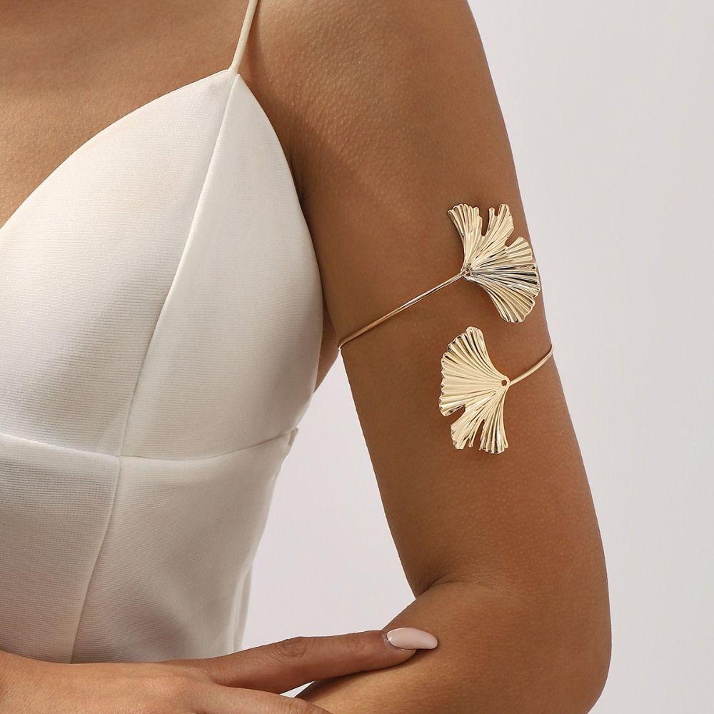 

Butterfly Flower Armband Arm Chain Adjustable Circle Upper Arm Bracelet Arm Accessories Ginkgo