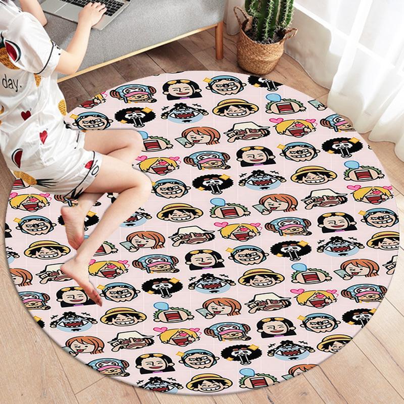 One Piece Round Area Rug Carpet Rug For Living Room Bedroom Sofa Playroom Decor Nonslip Floor Mat