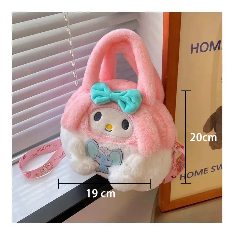

Kawaii Animation Plush Backpack Kuromi My Melody Cinnamoroll Plush Shoulder Bag For Girls Kids Cute Birthday Present