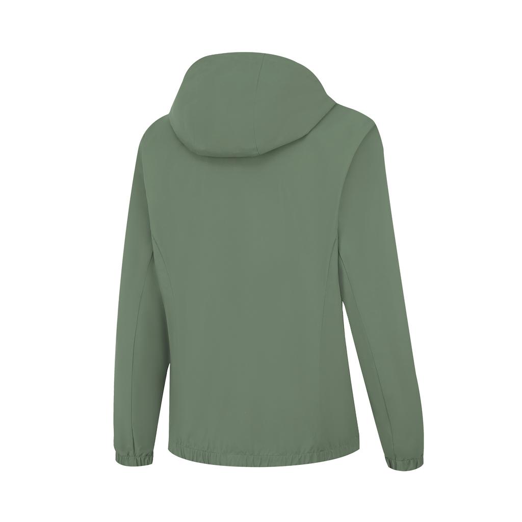 Li Ning Sports Lifestyle Series Solid Color Zip-Up Hooded Windbreaker Women Outerwear Gray-Green AFDU626-7