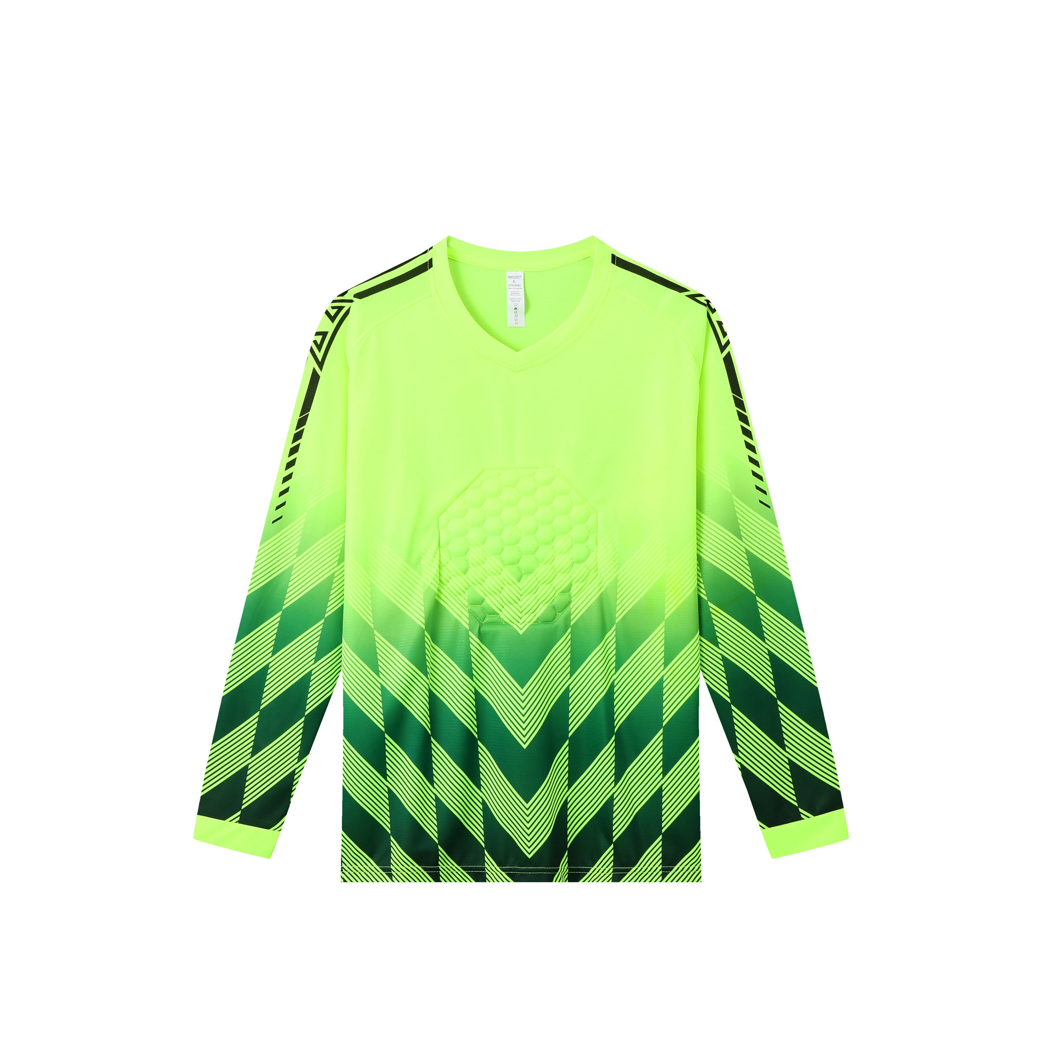 Long Sleeve Goalkeeper Jersey Custom Team Football Goalie Uniform Sublimation Breathable Quick Dry Soccer Jersey Set&S зелёный
