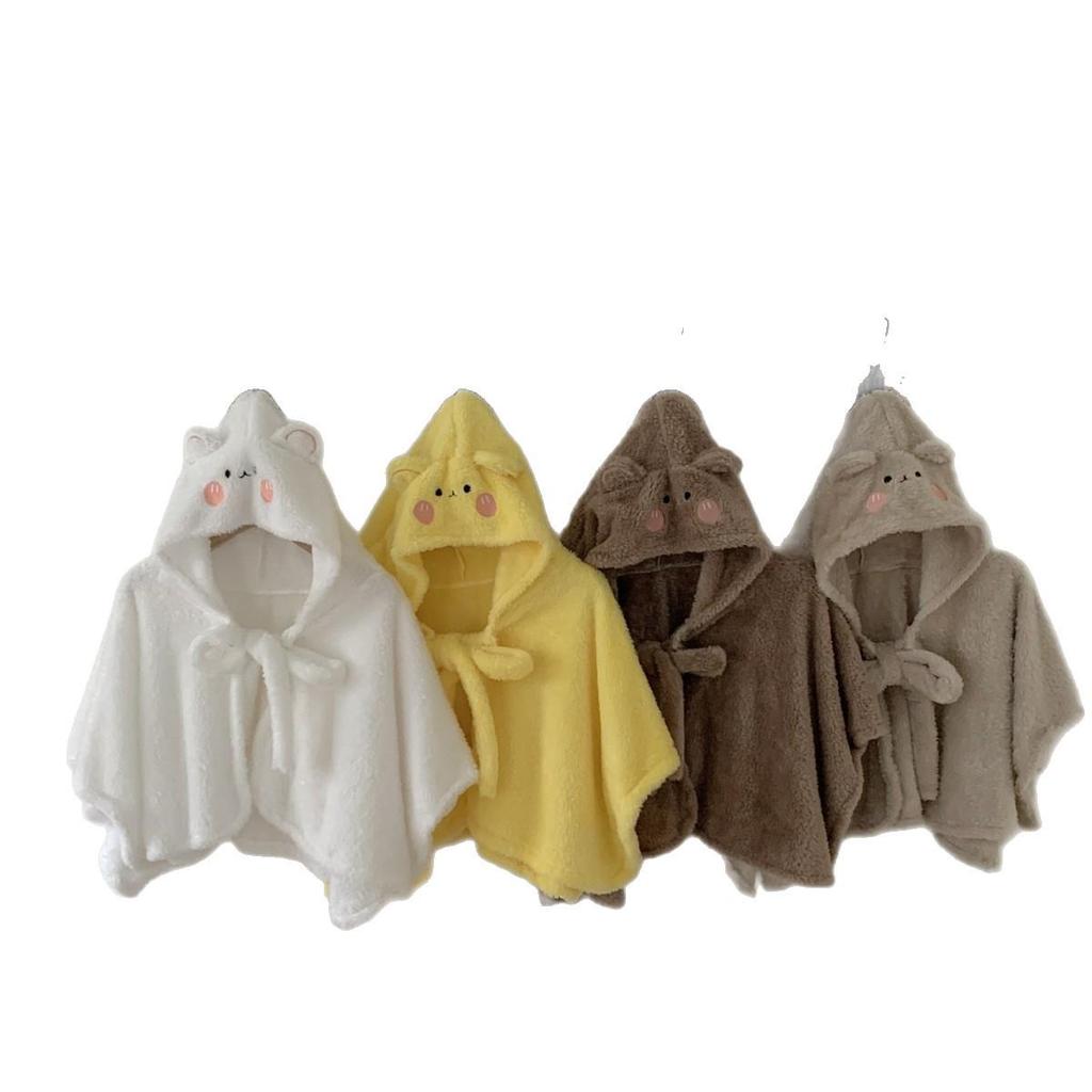 2025 Trendy Winter Hooded Shawl Cape: Thickened Bathrobe Blanket for Office, Cute Student Style.