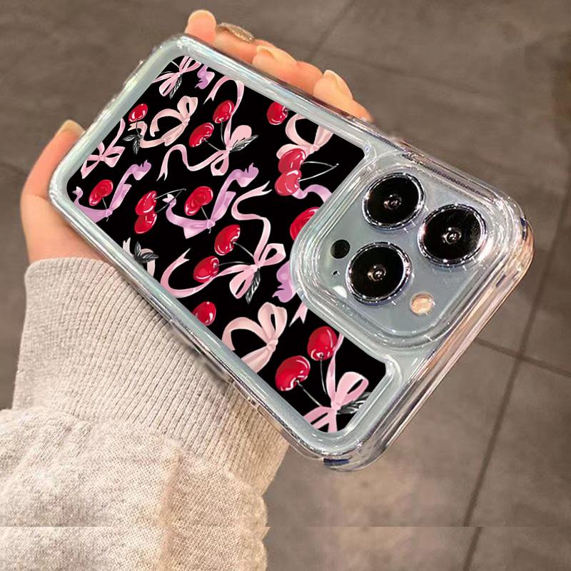 Full Screen Red Cherry Phone Case For IPhone 16 15 14 13 12 11 Pro Max X XR XS 7 8 Plus SE For IPhone 16 15 14 Plus Case Funda