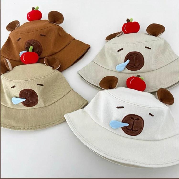 Capybara Embroidery Couple Hat Stylish Streetwear Hat Versatiles Portable Hat Engaging in Leisure Activity
