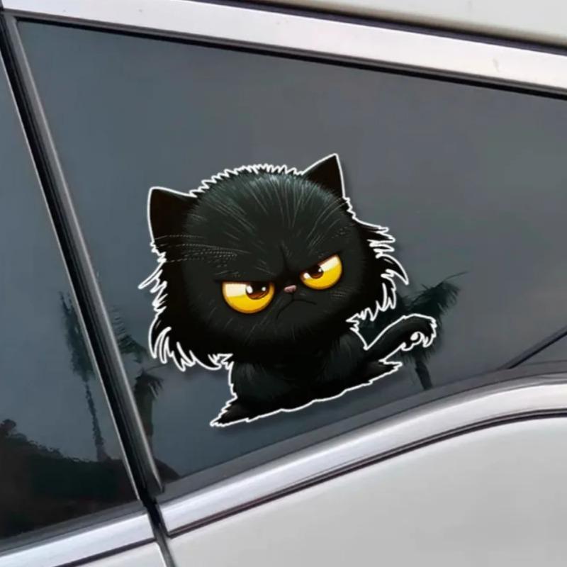 1PC Cartoon Black Cat Car Stickers for Auto Body Window Bumper Personalized Animal Cool Decoration Waterproof Vinyl Decals