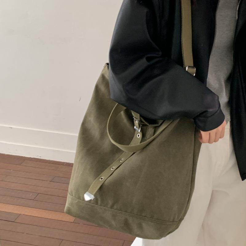 Borsa a Tracolla/Crossbody da Donna in Tela di Grande Capacità a Colore Singolo