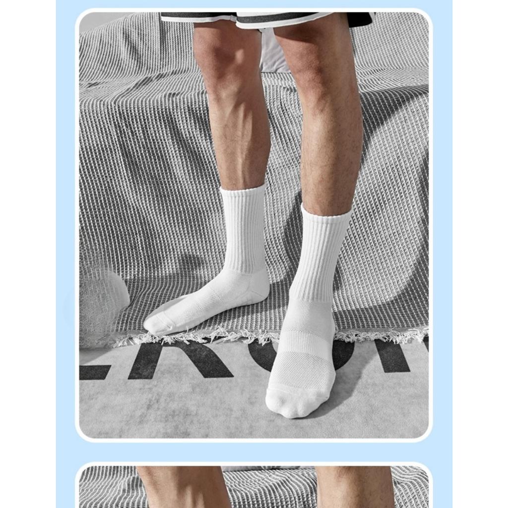 10-1 Párů Dlouhé Trubkové Froté Spodní Ponožky pro Sportovní Muže, Absorbující Nárazy a Proti Zápachu Basketbalové Polyesterové Bavlněné Středně Dlouhé Krátké Ponožky