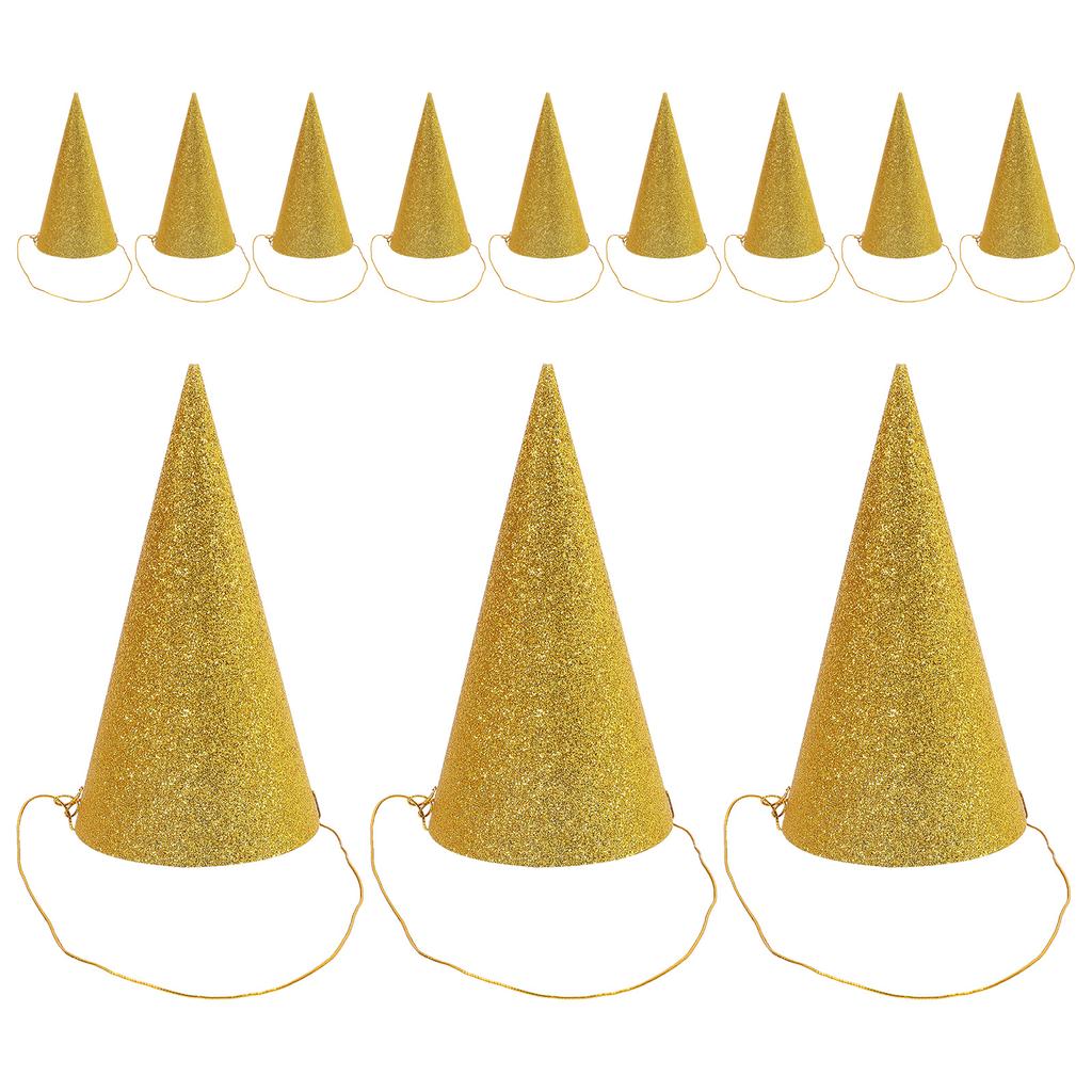 12Pcs Birthday Hats Glitter Cone Party Crowns for Kids Adults Wedding Baby Shower Prince Crown Birthday Crown Baby Crowning