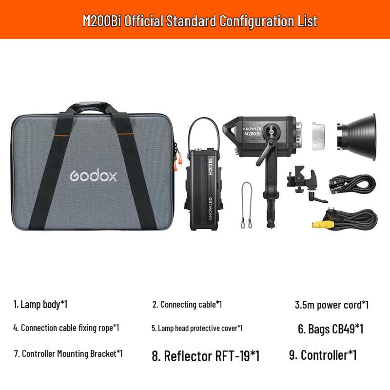 Godox M200Bi Professional Bi-color LED Video Light Black