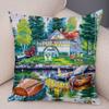 Vintage Colorful Style Coconut Tree Pillow Cover Country House Landscape Pillow Sofa Car Office Cushion Cover Home Decor