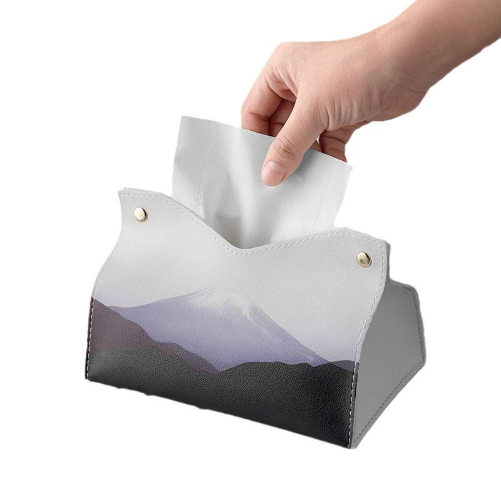 

Чехол из искусственной кожи для салфеток Fuji Mountain, износостойкий держатель для салфеток, водонепроницаемый, грязеотталкивающий, коробка для бумажных полотенец Home