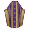 Casulla de Sacerdote Tejida Multicolores con Raya Dorada Vestimenta Litúrgica Gótica Túnica Clerical para Celebrante Pastor Iglesia Católica Misa