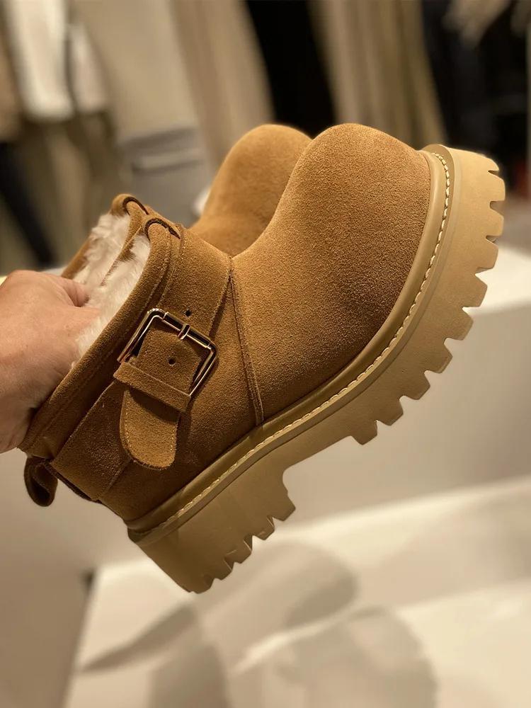 Women Thicken Warm Plush Snow Boots Thick Bottom Non Slip Winter Cotton Padded Shoes Woman Outdoor Casual Platform Ankle Booties