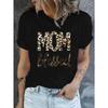 European Size Women's Blessed Mom Graphic T-Shirt - Black & Golden Lettering Casual Crew Neck Top - Lightweight Everyday Shirt for Moms