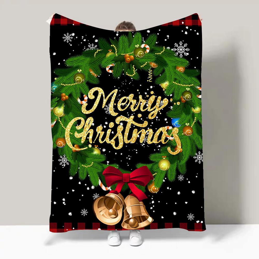 Merry Christmas Gift Santa Claus Reindeer P Blanket Design Lightweight  For Dorms, Naps, Living Room, Office,Sofa,All-Season