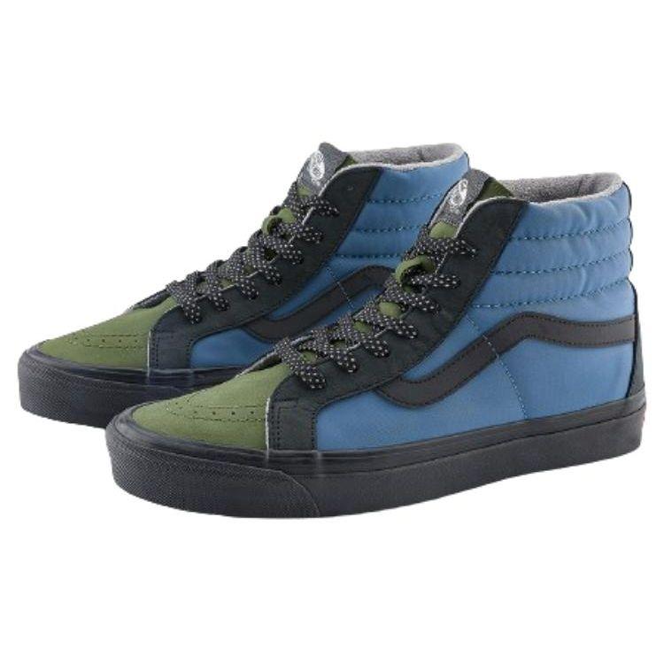 Vans Sk8 Comfortable Simple High-Top Skate Shoes Unisex Sneaker Black Blue VN0A5KXVBLK