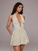 2026 Cross-border Sleeveless Halter Deep V Polka Dot Open Back A-line Mini Dress for Women