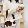 Retro Animal Pattern Underarm Bag Women Mini Plush Shoulder Handbags Purse