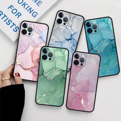 Case For Apple iPhone 11 13 12 14 Pro 7 Plus XR X XS Max 6 6S 13Pro SE 2022 Black Silicone Phone Funda Marble Pattern