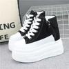 Fashion 12CM Synthetic Genuine Leather Boot Ankle Winter Plush Women Autumn Spring Cowboy Platform Wedge High Brand Shoes