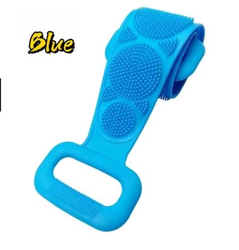 

Silicone body sponge exfoliating back scrubber for peeling, massaging, relaxing, full body bathing tools for both men and women синій