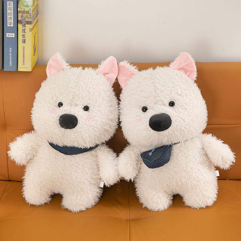 West Highland Puppy Plush Doll Ragdoll Cute Doll Holiday Birthday Gift Throw Pillow