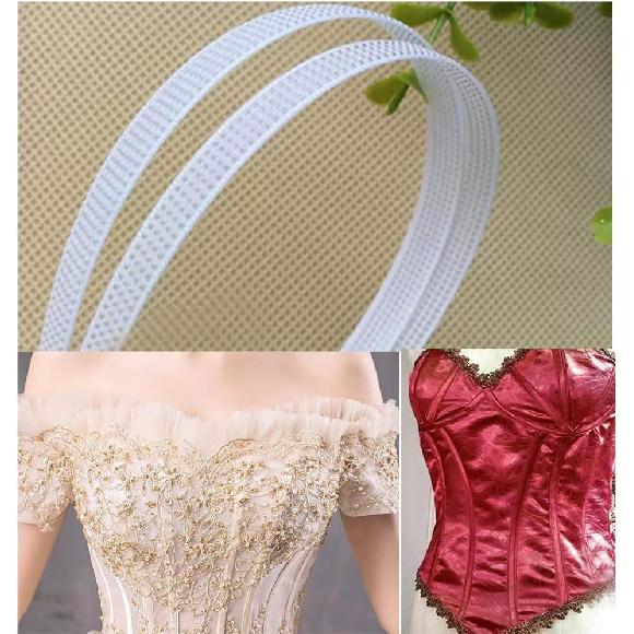 50 Yards Polyester Boning for Sewing - Sew-Through Low Density Boning for Corsets, Nursing Caps, Bridal Gowns, (10mm Wide, White)