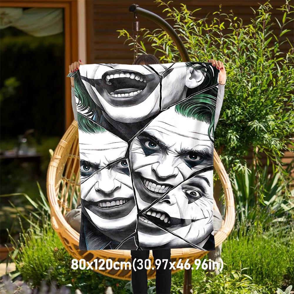 

1PC Joker Broken Outdoor Flannel Blanket Soft Plush Decor for Picnics, camping,Bedroom, Playroom, Office1159A 80x120cm(31x47inch)