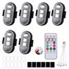 2/4/6PCS LED Emergency Warning Lights with Remote Control 7 Colors USB Rechargeable LED Lights for Car Motorcycle Bike Drone