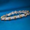 Xiancan Jewelry S925 Silver Gold-Plated XO Diamond Two-Tone Bracelet - Retro European & American Style