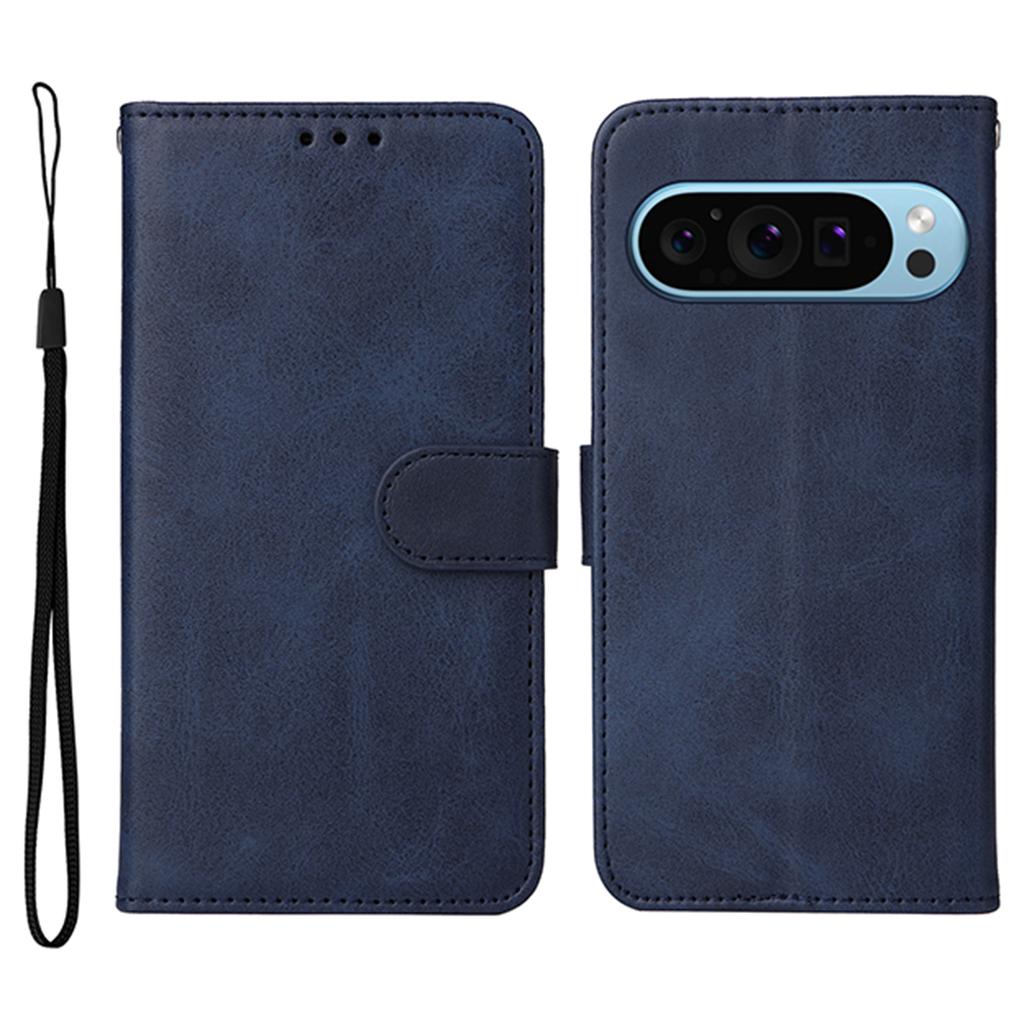For Google Pixel 10 Pro/Pixel 10/Pixel 9/Pixel 9 Pro Leather Case 3 Card Slots Stand View Phone Cover Calf Texture