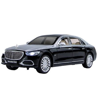 1/24 Benz Maybach S680 Alloy Car Diecast Metal Model Sound & Light Toy Car Central Control Ornaments Collect Kids Toys