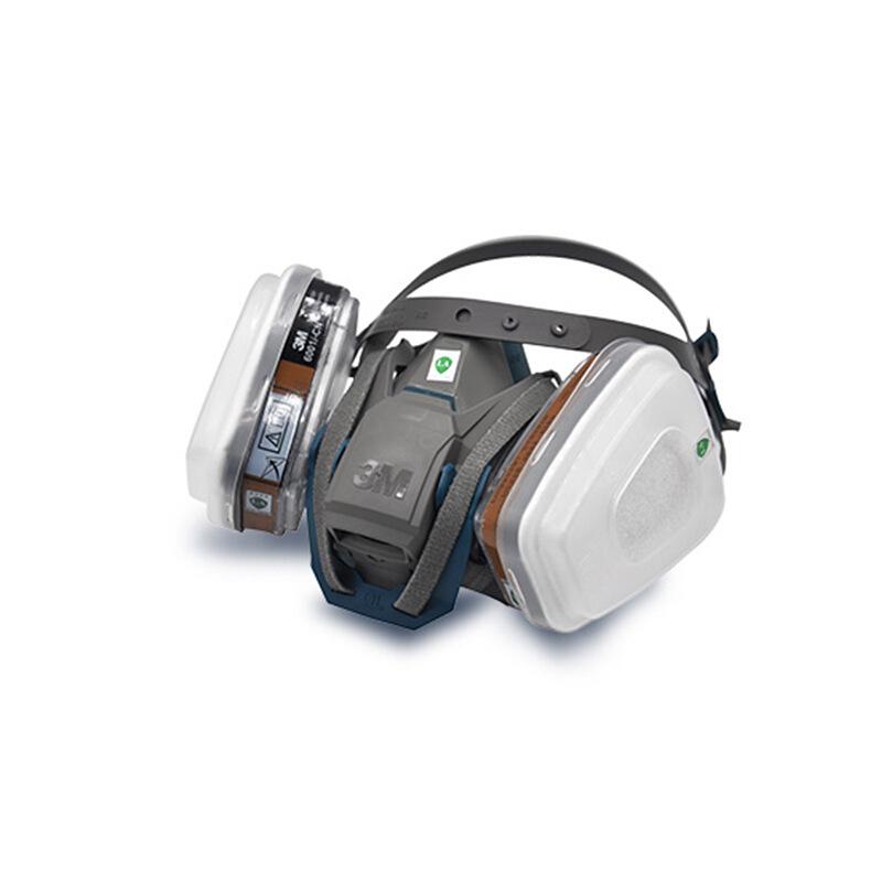 3M 6502QL Snabbspänne Anti-Formaldehyd Silikonmask Set för Skydd mot Sprutmålning