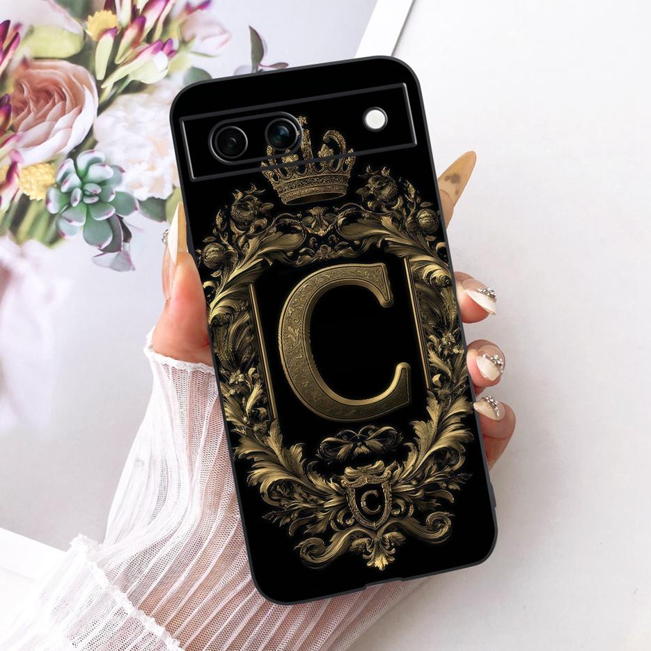 For Google Pixel 8A Case Pixel8 Pro New Luxury Crown Letters Cover Soft TPU Matte Phone Case For Google Pixel 8 Pro Pixel8A Bags