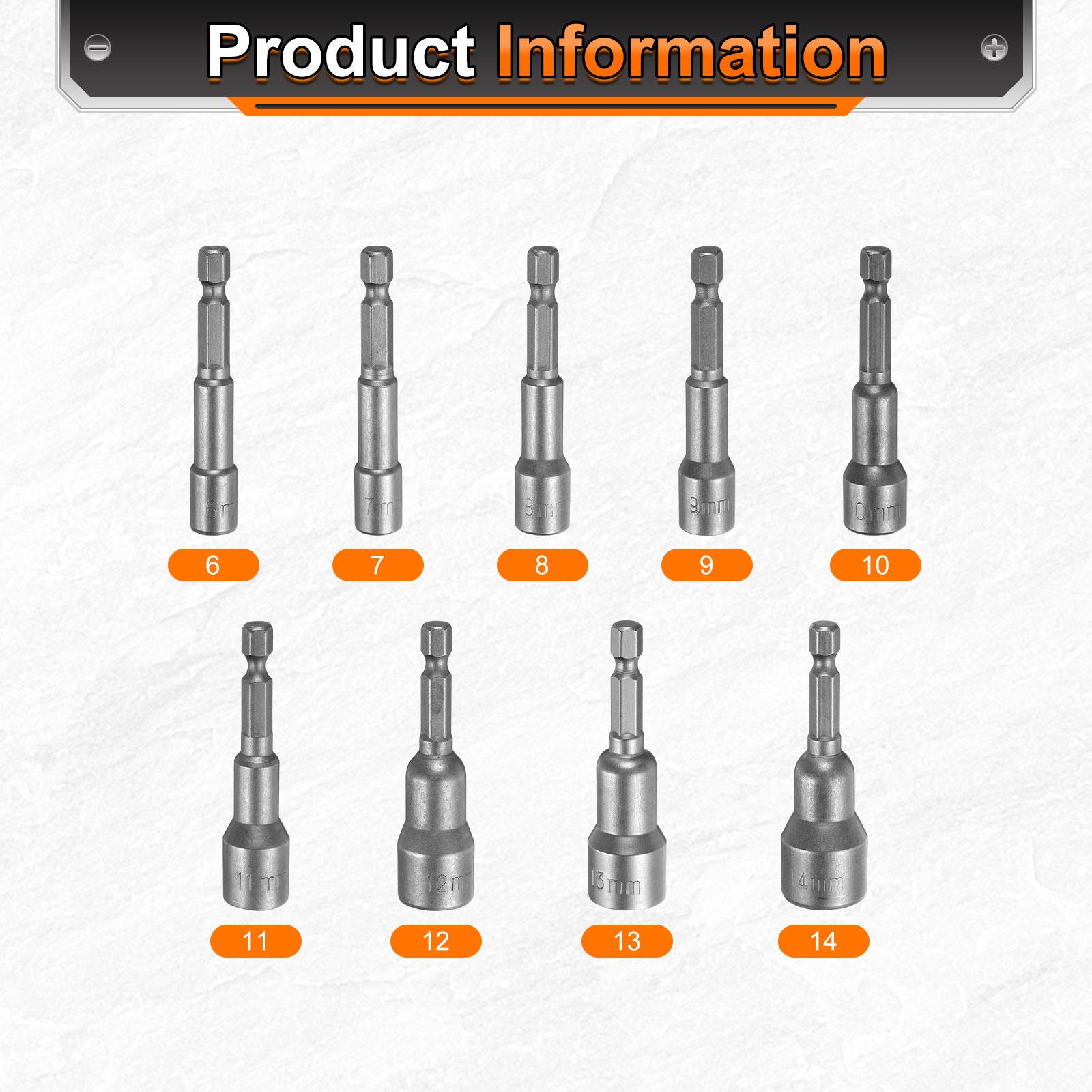 

Magnetic Nut Driver Drill Bit 6-Point Socket 1/4 Shank 65mm Length