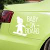 16x12cm BABY ON BOARD Snowboard Waterproof Car Styling Window Sticker Decal