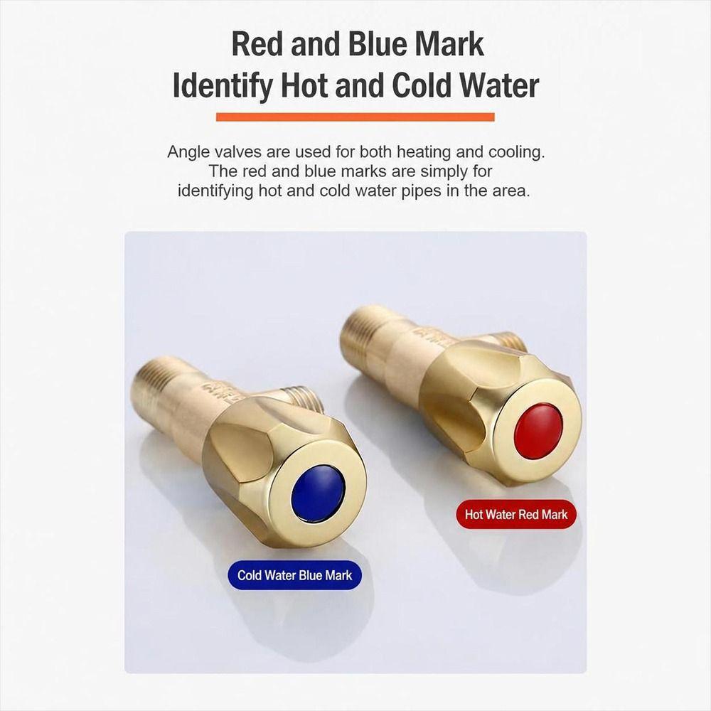 Color Coded Handle Triangle Valve Brass Water Supply Valve New Angle Valve  For Faucet