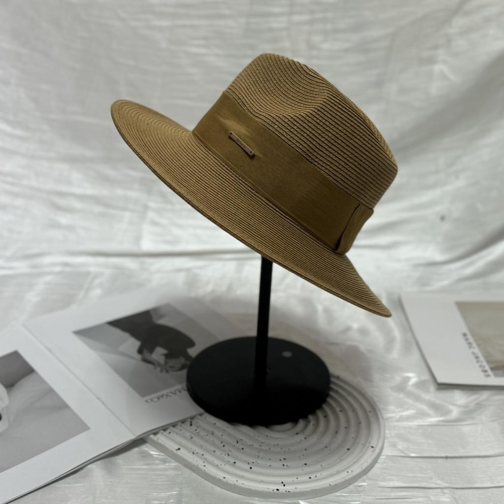 Straw Hat Women's Summer UV Protection Versatile Beach Top Hat Jazz Hat Trendy Breathable Sun Hat