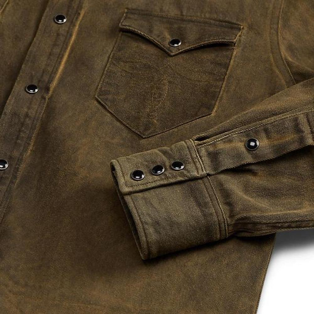 Double Rl Slim Fit Stud Denim Western Shirt Mnrrwov16820423200