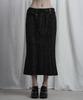 ETRE AU SOMMET Suede Belt Low Rise Long Skirt (Black)