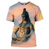 Moda Estiva Nuovi T-shirt Grafiche India Shiva Per Uomo Tendenza Casual Personalità Stampati Oversize Girocollo Manica Corta Magliette Top
