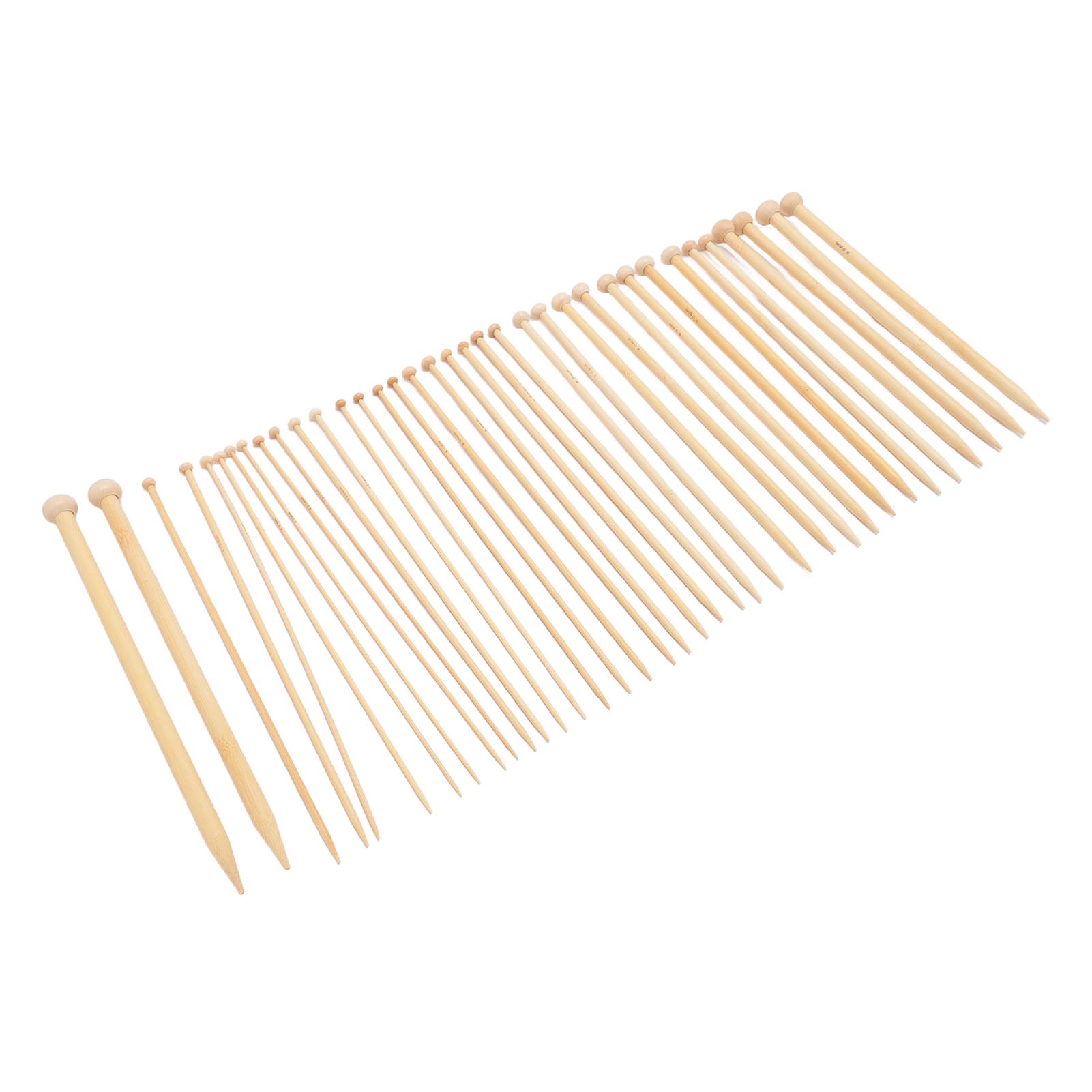 

36pcs Bamboo Knitting Needles Set Single Point Carbonized Light Weight Straight Knitting Needle for Beginners Scarves