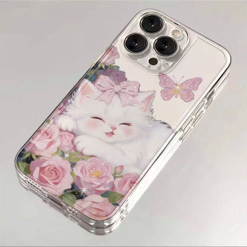 Cute rose for iphone17promax mobile phone case apple 16/14 pro Japan and Korea 13/12/15 cat