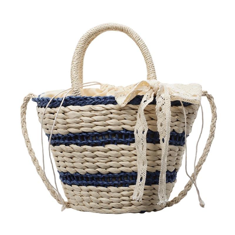 New Woven Bag Women's Spring Niche Design Portable Bucket Bag Crossbody Shoulder Straw Bag