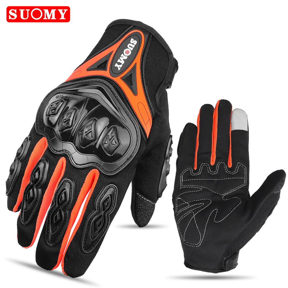 

Мотоциклетные летние перчатки с полными пальцами и сенсорным экраном XL оранжевый