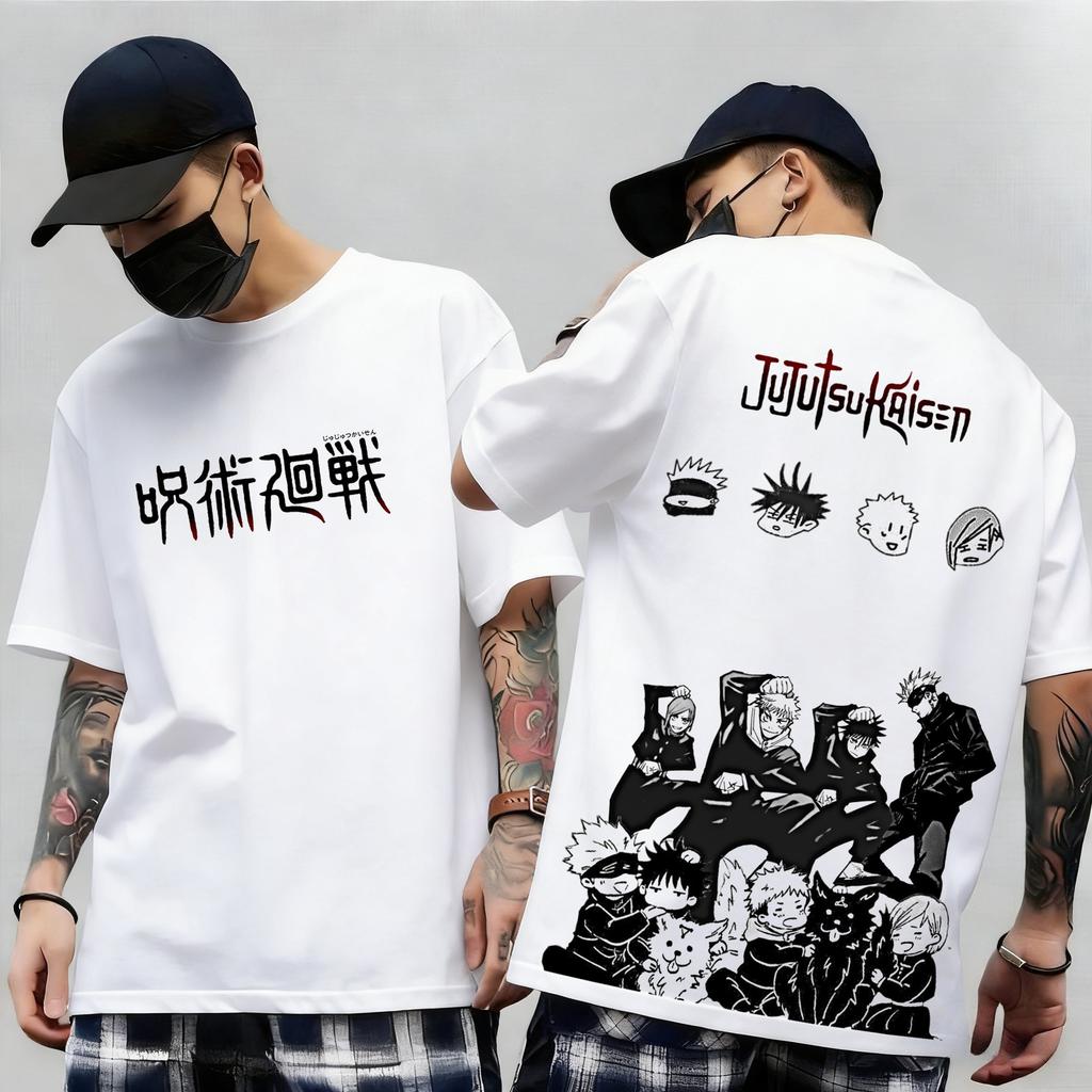 Jujutsu Kaisen Japan Anime Print Short Sleeves Tshirt Cotton Unisex Unisex Kid Clothes Round Neck Harajuku Y2k New Arrival Tops