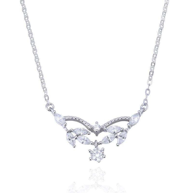Lindon 925 Sterling Silber Klassische Damen Halskette Anhänger Zirkon Mode Geschenk