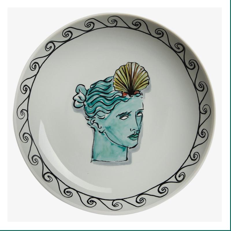 Italian Ginori 1735 Poseidon Tour Plate Ceramic Decorative Ornaments Dish Living Room Bedroom Background Wall Hanging Plate