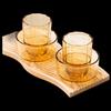Gaotaibai Yingxue Amber Glass 4-Piece Dinnerware Set